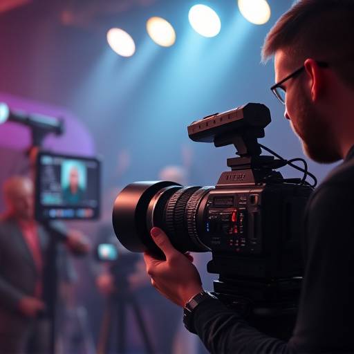 Video editor working on post-production of a film